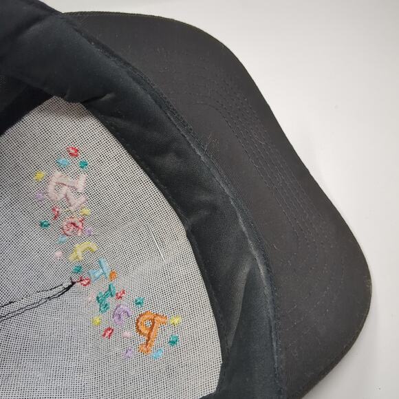 Retired Snapback 5 Panel Cap Black One Size Adjustable Embroidered Laid Back - Picture 8 of 9